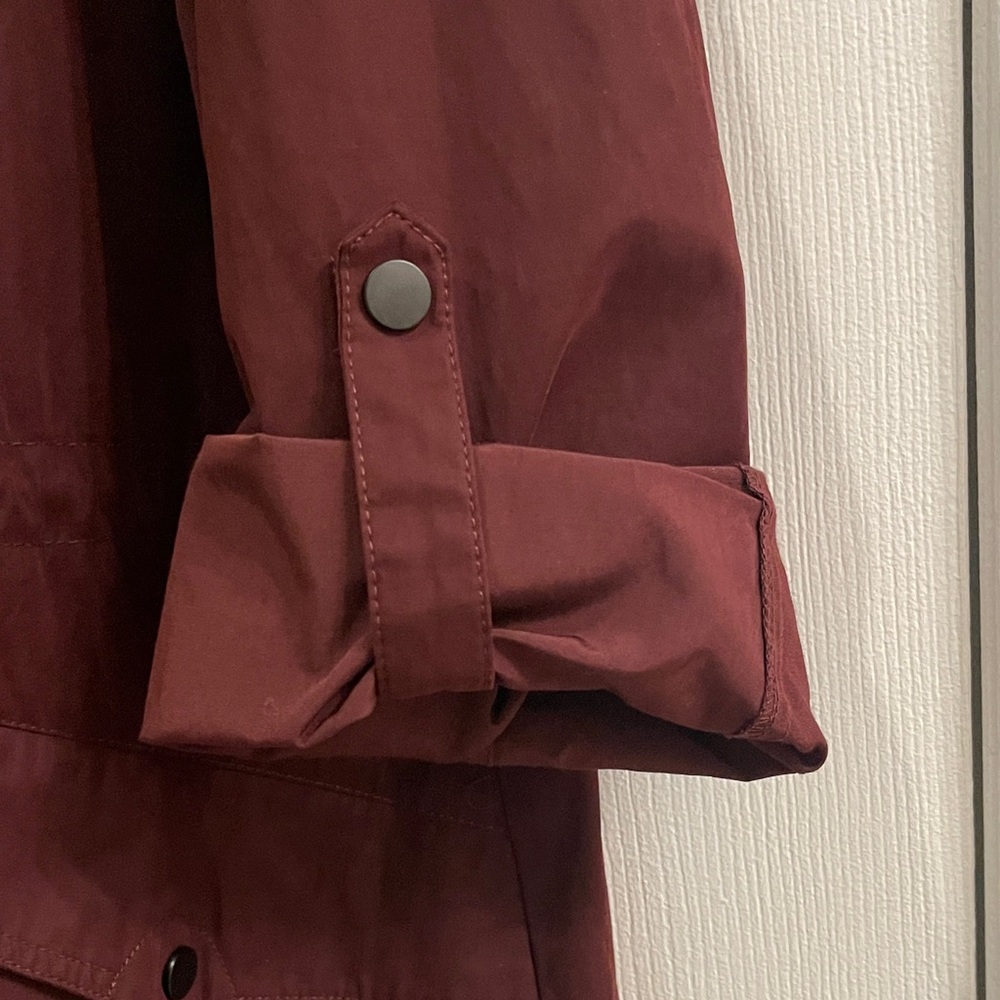 Ava & Viv Hooded Trench Coat in Deep Wine - Picture 5 of 14